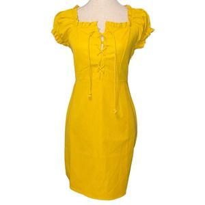 Nasty Girl Collection  Women’s Dress Peasant Neckline Yellow Size 4